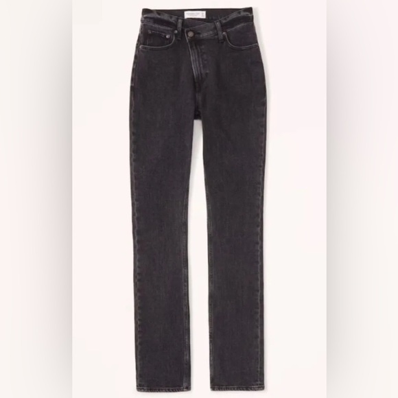 Abercrombie and Fitch 90s Slim Straight Ultra High Rise Crossover Waist - Picture 1 of 4